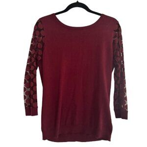 ANTHROPOLOGIE Sparrow Sheer Polka Dot Sleeve Sweater Top Size Medium
